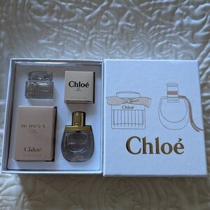 New! Chloe Perfume Set with Gold and Silver Accents